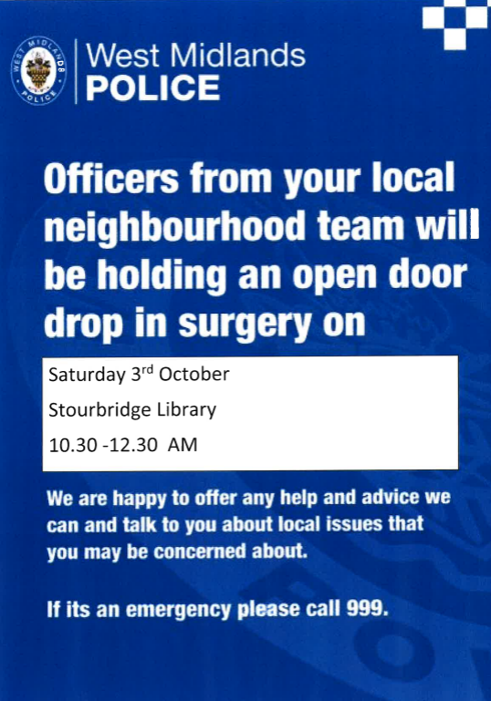 Stourbridge Library - Police Drop in Surgery  -